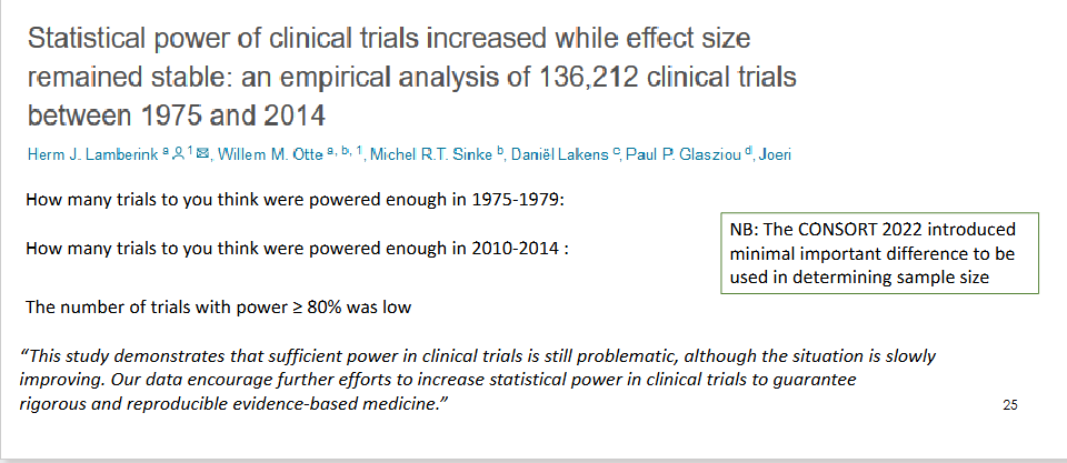<p>What did the analysis of 136,212 clinical trials show about statistical power?</p>