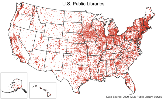 <p><span style="background-color: transparent;">Depicts data as points and shows how those points are clustered together or spread out over an area. Ex: More dots means more corn in that area.</span></p>