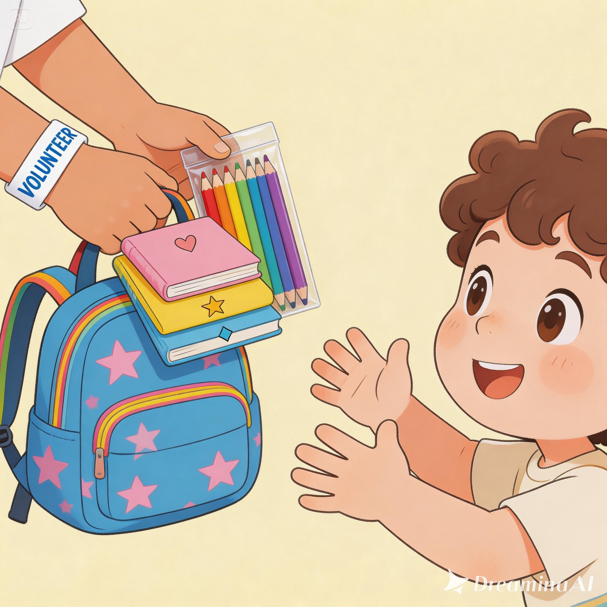 <p><span>Give school supplies</span></p>