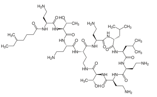 <p>[POLYMYXINS]</p><p>a. Polymyxin B</p><p>b. Colistin / Polymyxin E</p><p>c. Gramicidin A</p><p>d. Daptomycin</p>