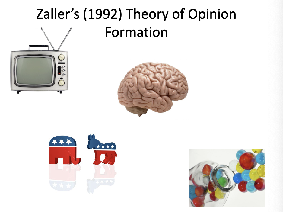 <p>Zaller’s opinion formation model </p>
