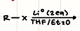 <p>(Alkyl Halide) + (Elemental Lithium/THF)</p>