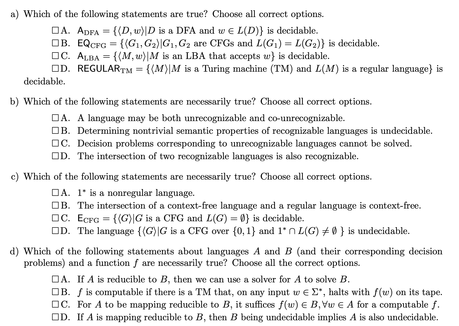 <p>Can be multiple correct or none</p>