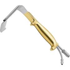 <p>retracting and exposing; fiber optic lighted retractor designed to enhance visualization during procedures. has suction capability to provide for smoke evacuation</p>